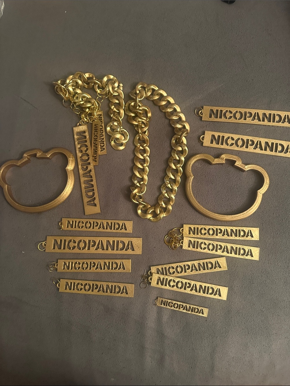 NICOPANDA Gold Tone Charms & Chain Lot